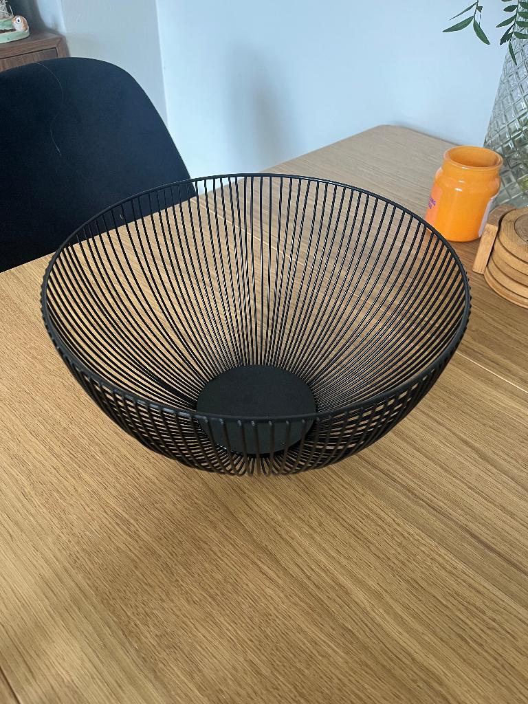Fruitmand zwart, Ophalen, Overige materialen, Schaal, Rond