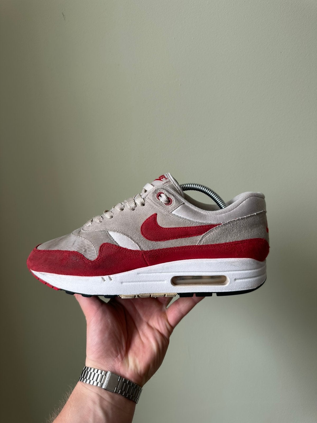 Nike Air Max 1 Anniversary OG Red / 43, Overige kleuren, Ophalen of Verzenden, Sneakers of Gympen, Zo goed als nieuw