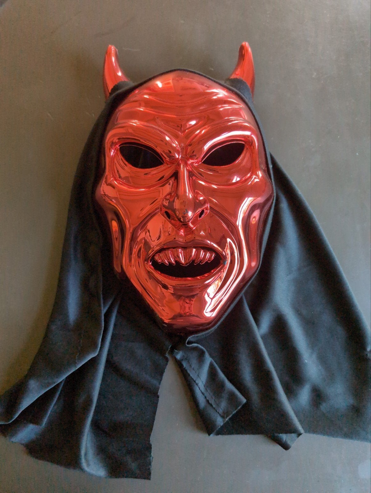 Masker duivel met zwarte kraag/haarbedekkingsdoek, Ophalen of Verzenden, Overige typen