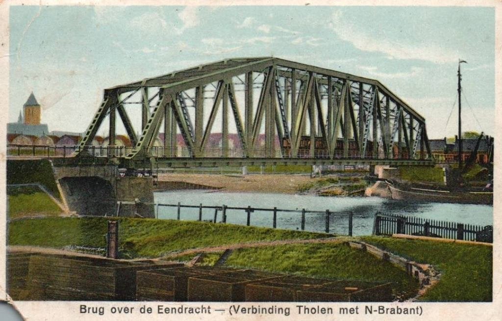 Brug over de eendracht (Verbinding Tholen met noord Brabant, Verzamelen, Ophalen, 1920 tot 1940, Gelopen, Noord-Brabant