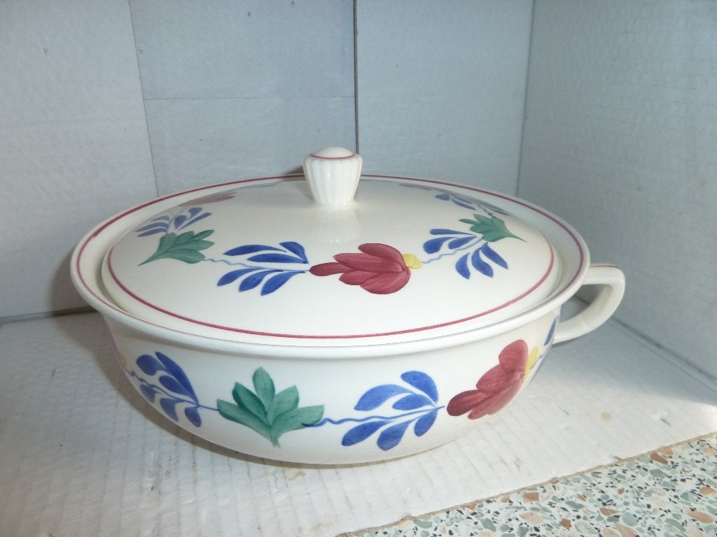 Boerenbont groente of aardappel schaal 22 cm met deksel, Ophalen of Verzenden