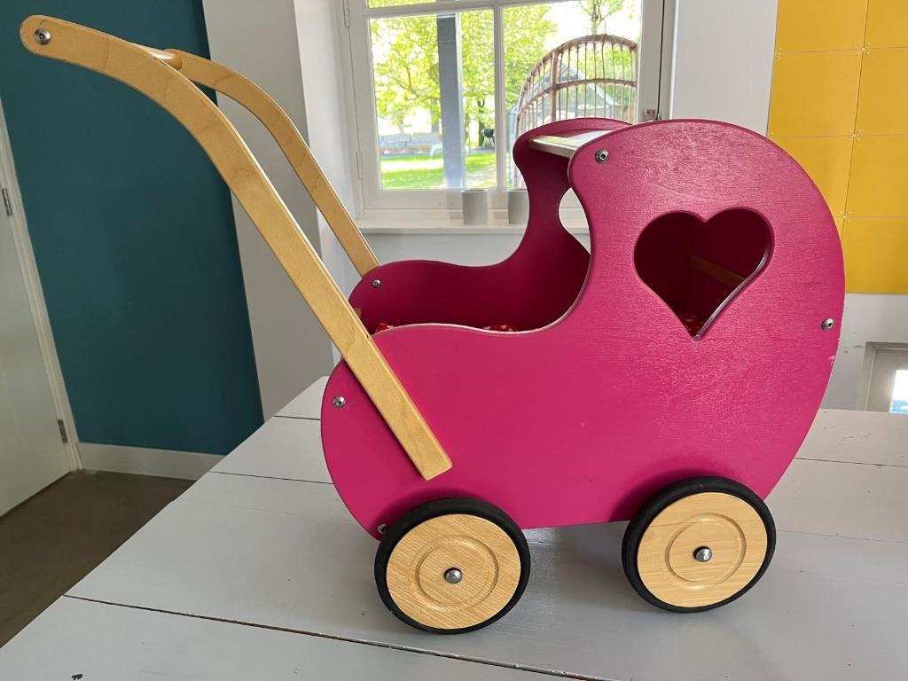 Houten poppenwagen, goede staat, Ophalen, Zo goed als nieuw, Loopvoertuig