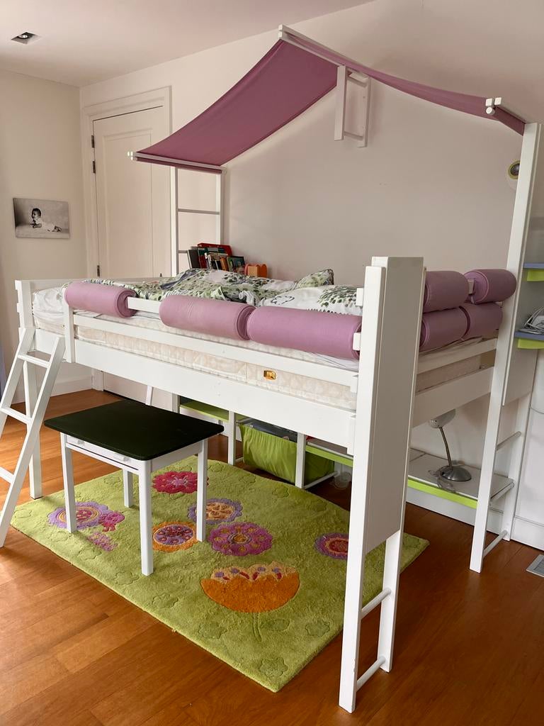Complete kinderkamer met hoogslaper, 1 persoonsbed en bureau, Kinderen en Baby's, Kinderkamer | Complete kinderkamers, Ophalen