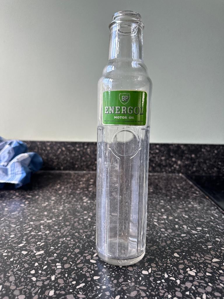 Energol oliefles. Bottle olie fles MOTOR OIL. Grote versie., Ophalen of Verzenden, Gebruikt, Gebruiksvoorwerp