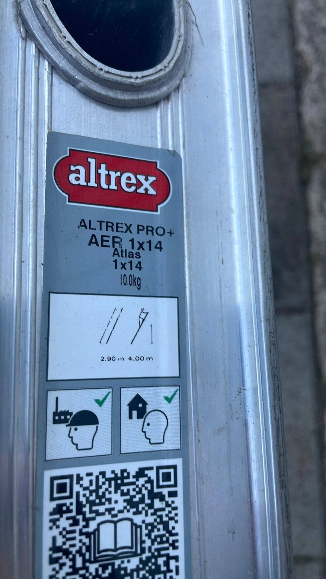 Altrex ladder 1 x 14, Doe-het-zelf en Verbouw, Ladders en Trappen, Ophalen, Zo goed als nieuw, 4 meter of meer