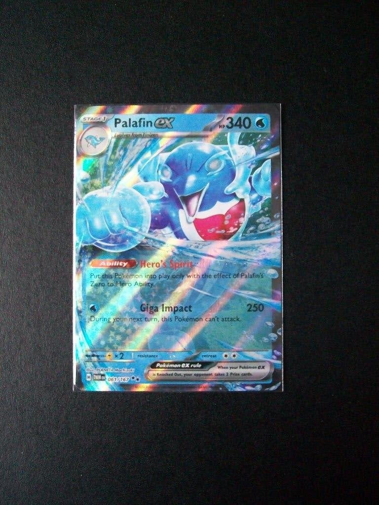 3881. Nieuwe Pokemon Kaart PALAFIN EX HP 340 (061/167), Verzenden, Nieuw, Losse kaart, Foil