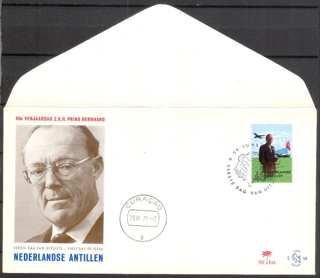 Nederlandse Antillen - 60e verjaardag Prins Bernhard 1971, Verzenden, Envelop