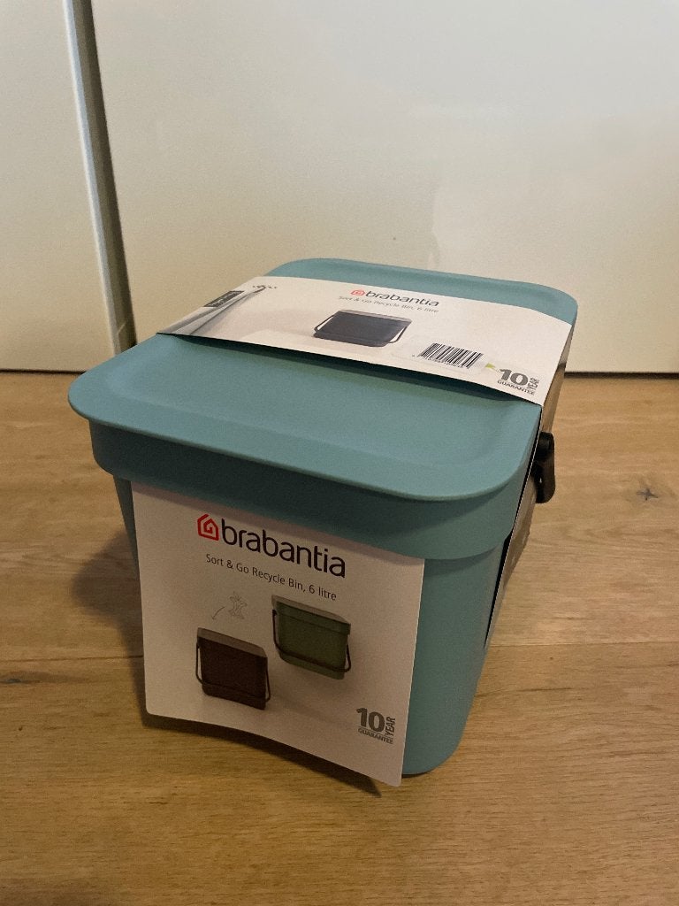 Brabantia sort & go prullenbak 6 liter mint, Ophalen, Kunststof, Nieuw, Minder dan 10 liter