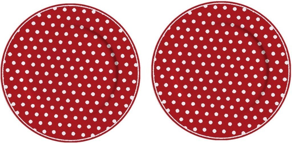 Isabelle Rose ontbijtborden rood met witte stippen (2 st.), Isabelle Rose, Overige merken, Isabelle Rose, Nieuw