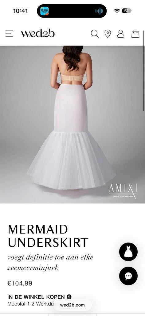 AMIXI Mermaid Hoepel Onderrok Trouwjurk - Maat 36, Kleding | Dames, Trouwkleding en Trouwaccessoires, Ophalen of Verzenden, Nieuw