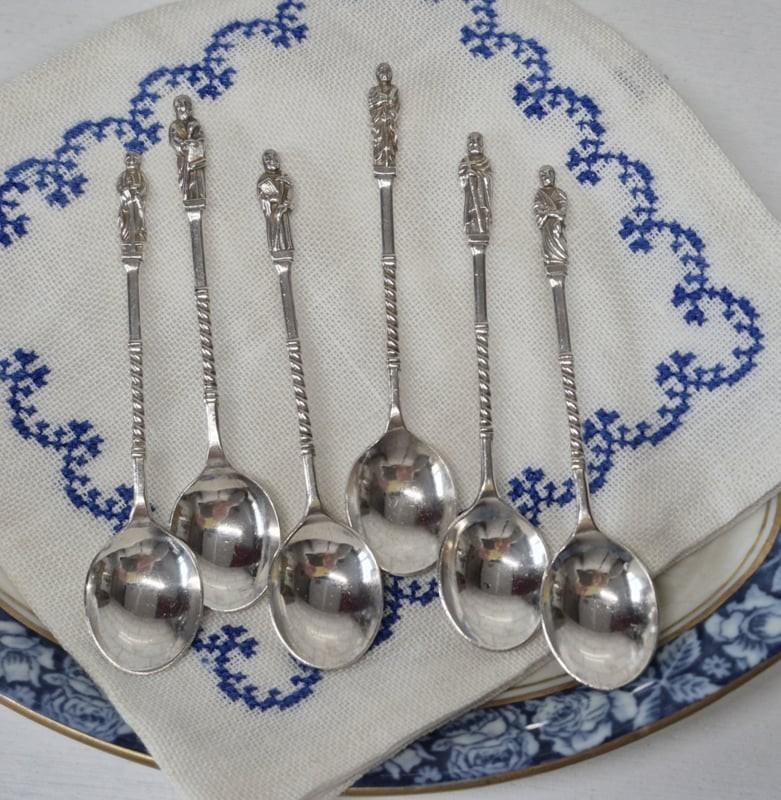 6 Apostel lepeltjes, Antiek en Kunst, Antiek | Bestek, Ophalen of Verzenden
