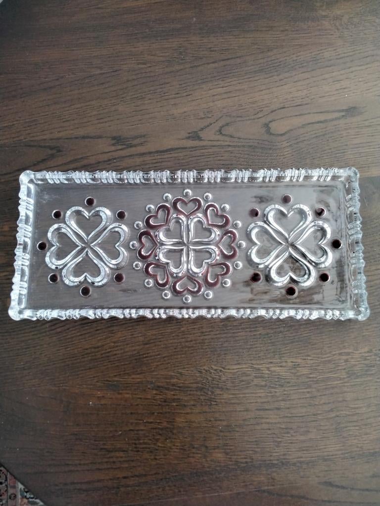 Walther Glas schaal met hartjesmotief, nieuw, Antiek en Kunst, Antiek | Glas en Kristal, Ophalen of Verzenden