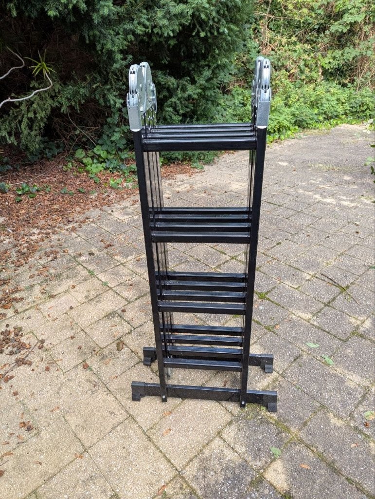 Aldorr Professional vouwladder 4x4 treden met platform, Ophalen, Gebruikt, Opvouwbaar of Inschuifbaar, 4 meter of meer