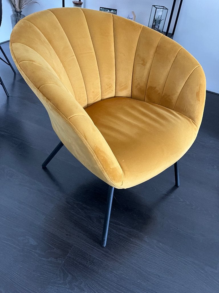 Gele fateuil, Ophalen, Zo goed als nieuw, 75 tot 100 cm