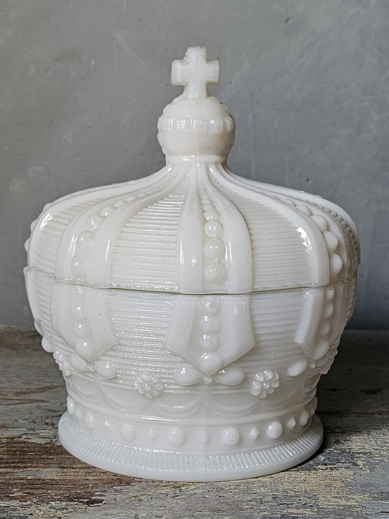 Zeldzame opaline potje met kruis, Ophalen of Verzenden