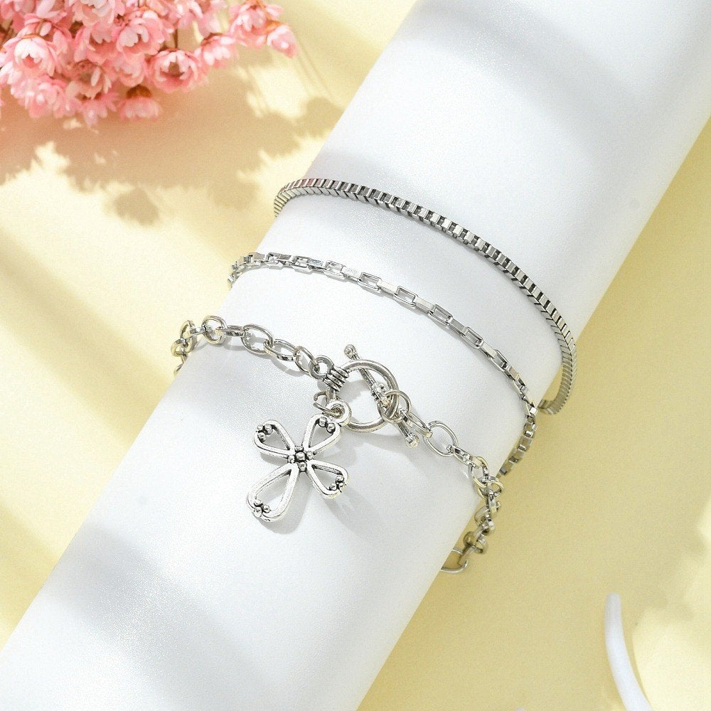 SALE: Set van 3 RVS armbanden, Info.adorabeads@gmail.com, Want 18 Hoogvliet, Adorabeads, Staal