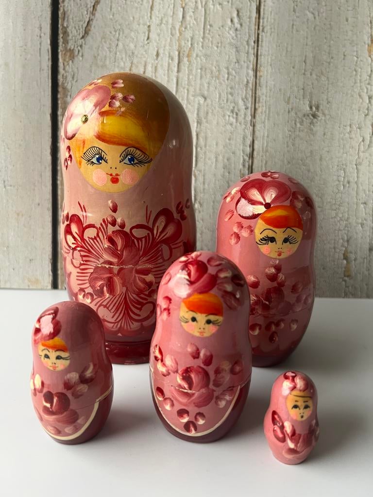 Matroesjka (nesting dolls, Matroeska) vintage (5x), Ophalen of Verzenden
