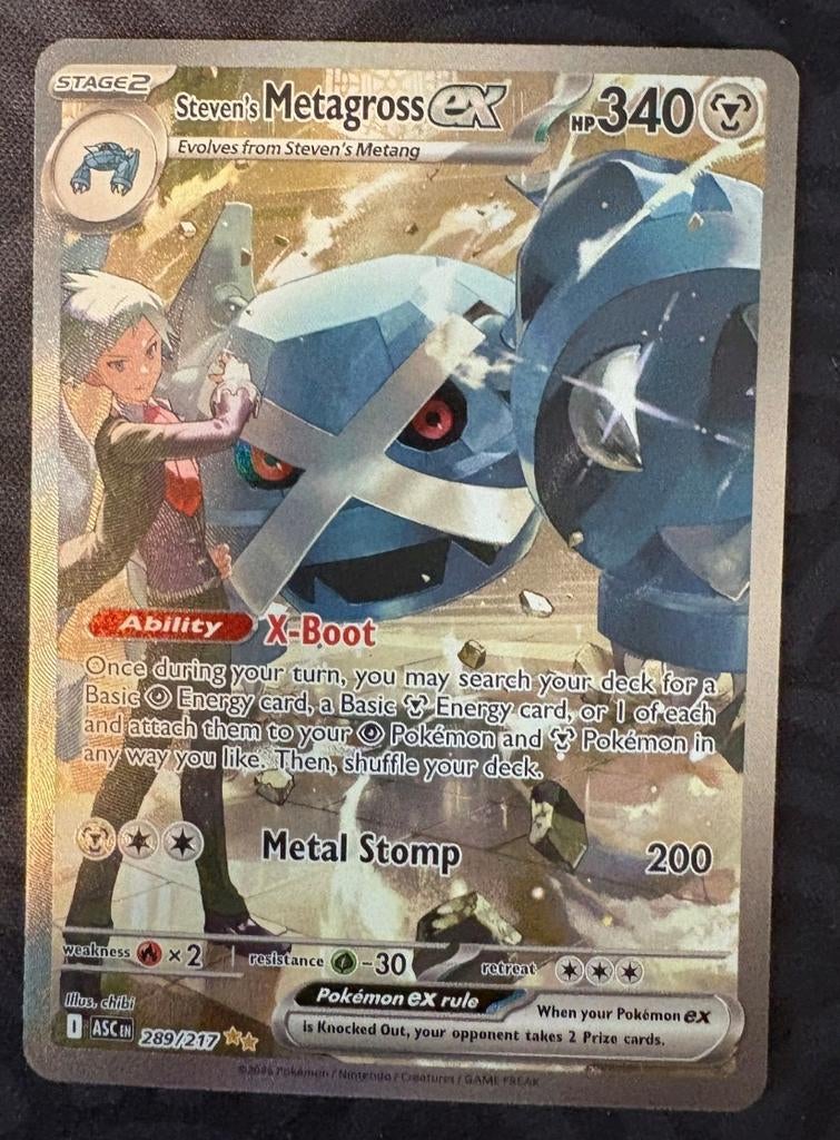 Steven's Metagross ex 296/277, Ophalen of Verzenden, Zo goed als nieuw, Losse kaart, Foil