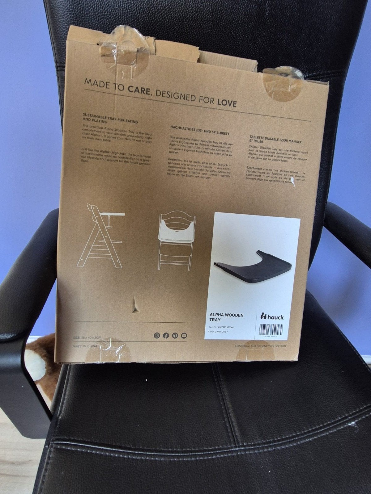 Hauck Alpha Wooden Tray - Eetblad voor kinderstoel, Kinderen en Baby's, Kinderstoelen, Ophalen of Verzenden, Nieuw, Overige typen