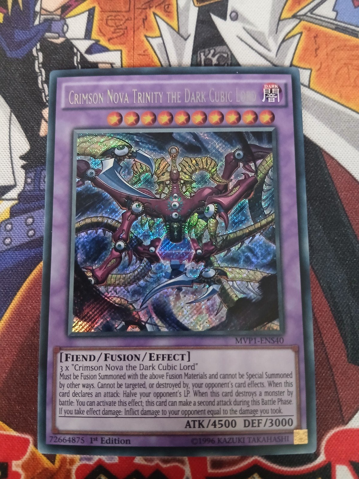Crimson Nova Trinity the Dark Cubic - Secret Rare MVP1 YGO, Ophalen, Zo goed als nieuw, Foil