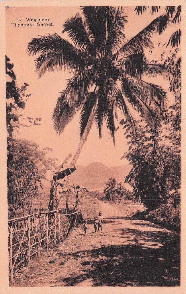 Nederlands Indië - Weg naar Tjipanas Garoet (1914), Ophalen of Verzenden, Voor 1920, Gelopen, Buiten Europa