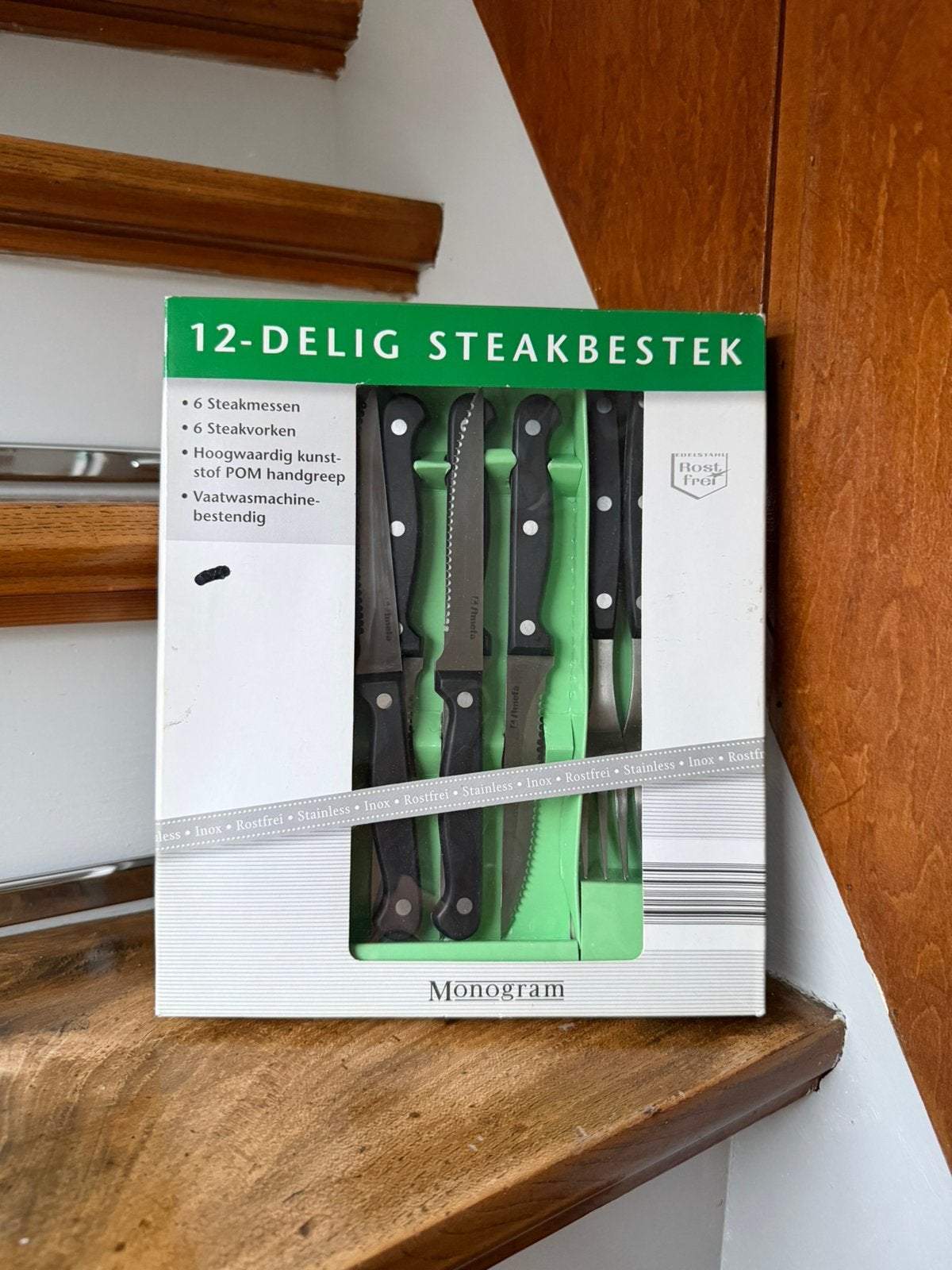 Monogram 12-delige steakbestekset, Ophalen of Verzenden, Nieuw, Bestekset, Overige typen