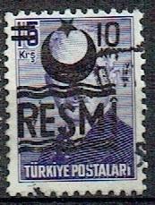 Turkije 1956 Mustafa Ismet President Opdruk DIENST, Verzenden, Gestempeld, Overige thema's