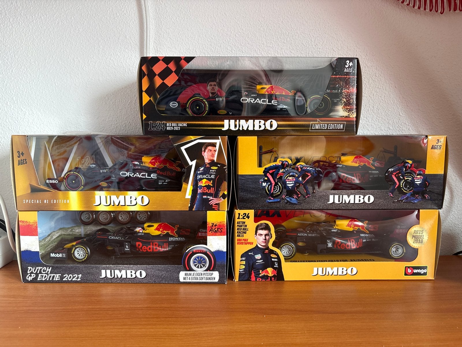 Max Verstappen Red Bull Racing schaalmodellen (5 stuks), Hobby en Vrije tijd, Modelauto's | 1:24, Ophalen of Verzenden, Nieuw