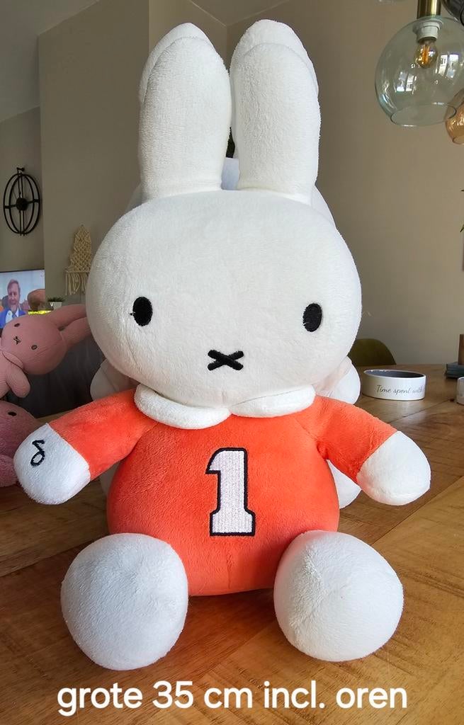Nijntje knuffel 35 cm met muziekdoosje, Oranje, Met geluid, Konijn, Nijntje