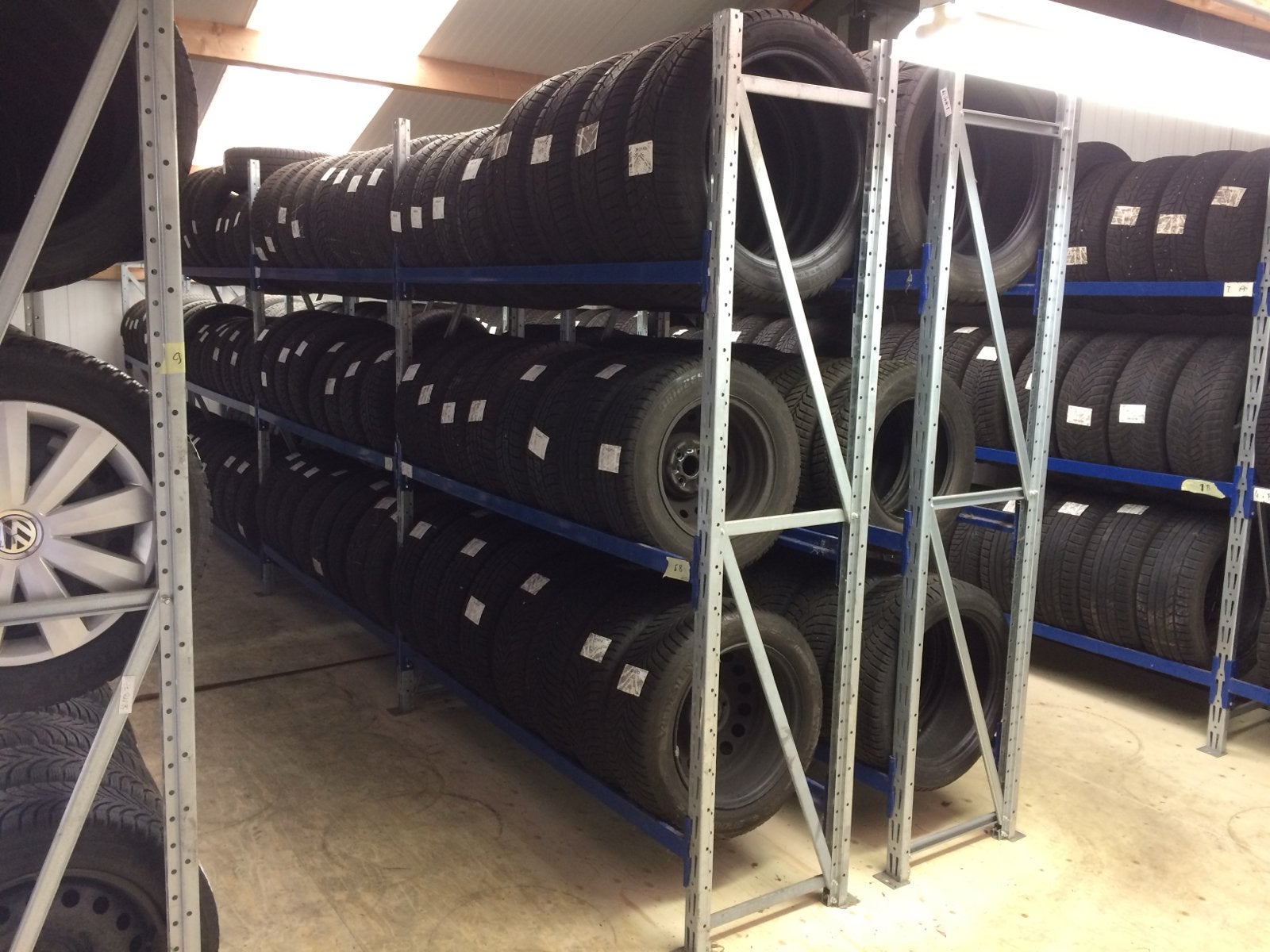 Bandenstelling 8,5 meter met 3 liggers, Ophalen