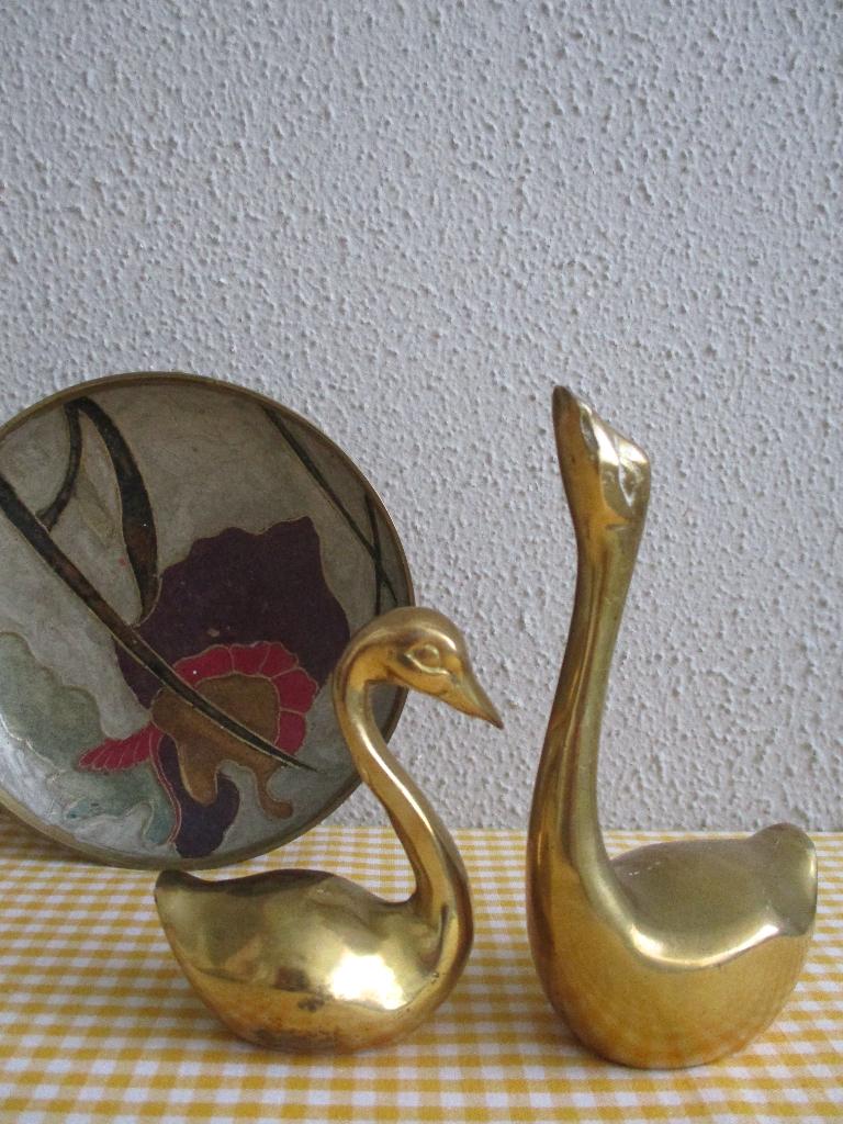 Vintage Koperen Zwanen Retro, Verzamelen, Retro, Ophalen of Verzenden, Huis en Inrichting