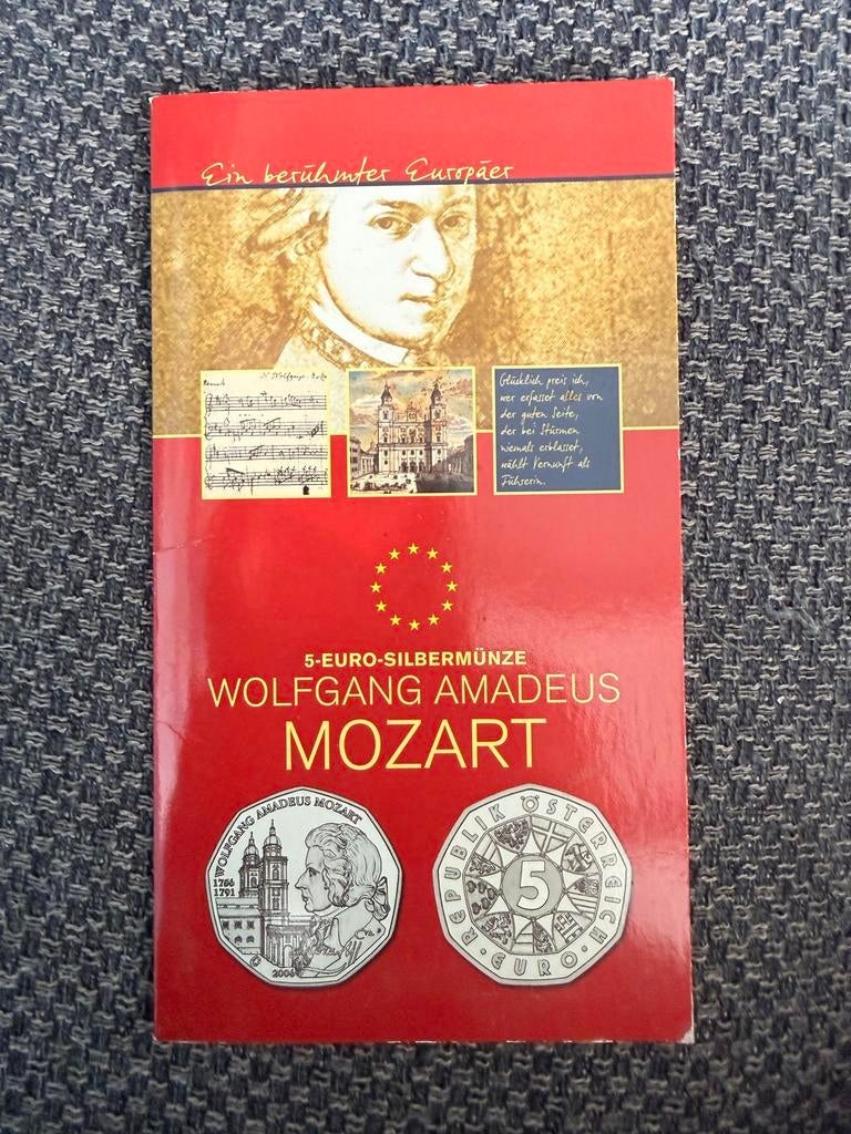 Oostenrijk 5 Euro Zilveren Munt 2006 Wolfgang Amadeus Mozart, Postzegels en Munten, Munten | Europa | Euromunten, Oostenrijk, Zilver