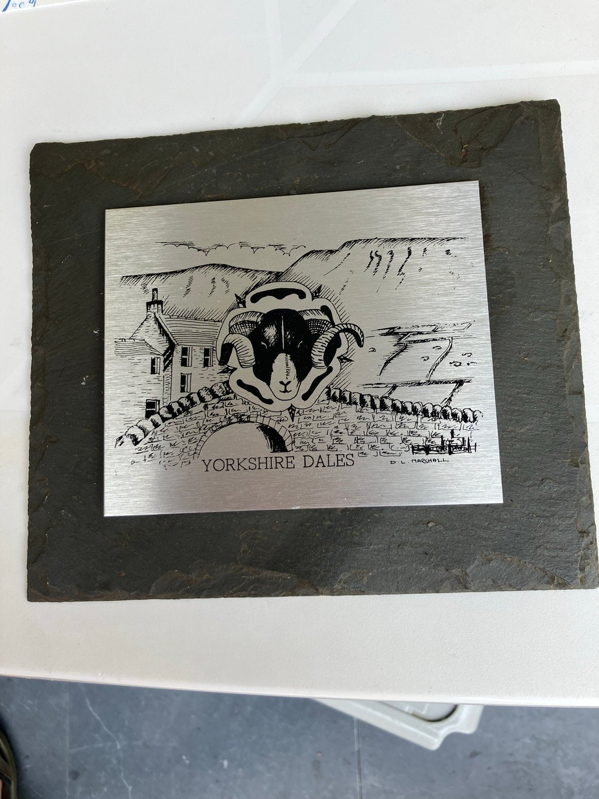 Yorkshire Dales Schilderij op Leisteen - Schaap Motief, Ophalen