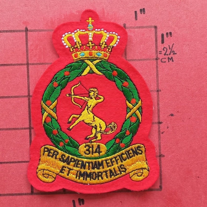 KLU LUCHTMACHT PATCH EMBLEEM KROON 314 SQUADRON EINDHOVEN, Verzamelen, Ophalen of Verzenden, Luchtmacht, Nederland, Embleem of Badge