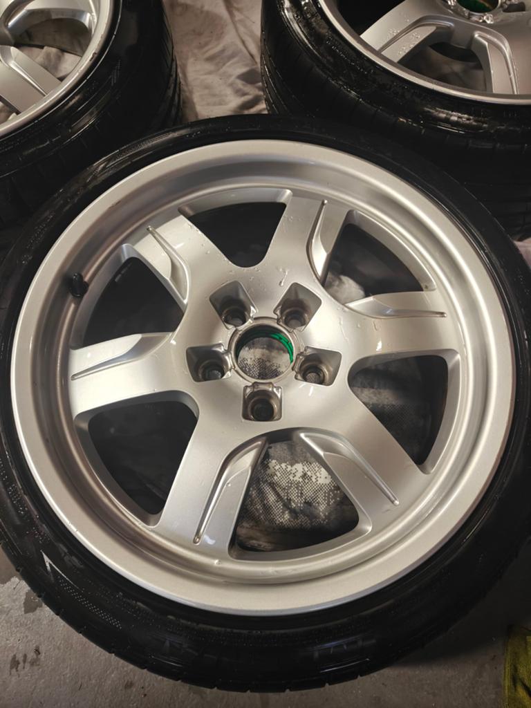 Set van 4 AudiVelgen met Banden 5x112 ET28, Ophalen, Banden en Velgen, 17 inch, 205 mm