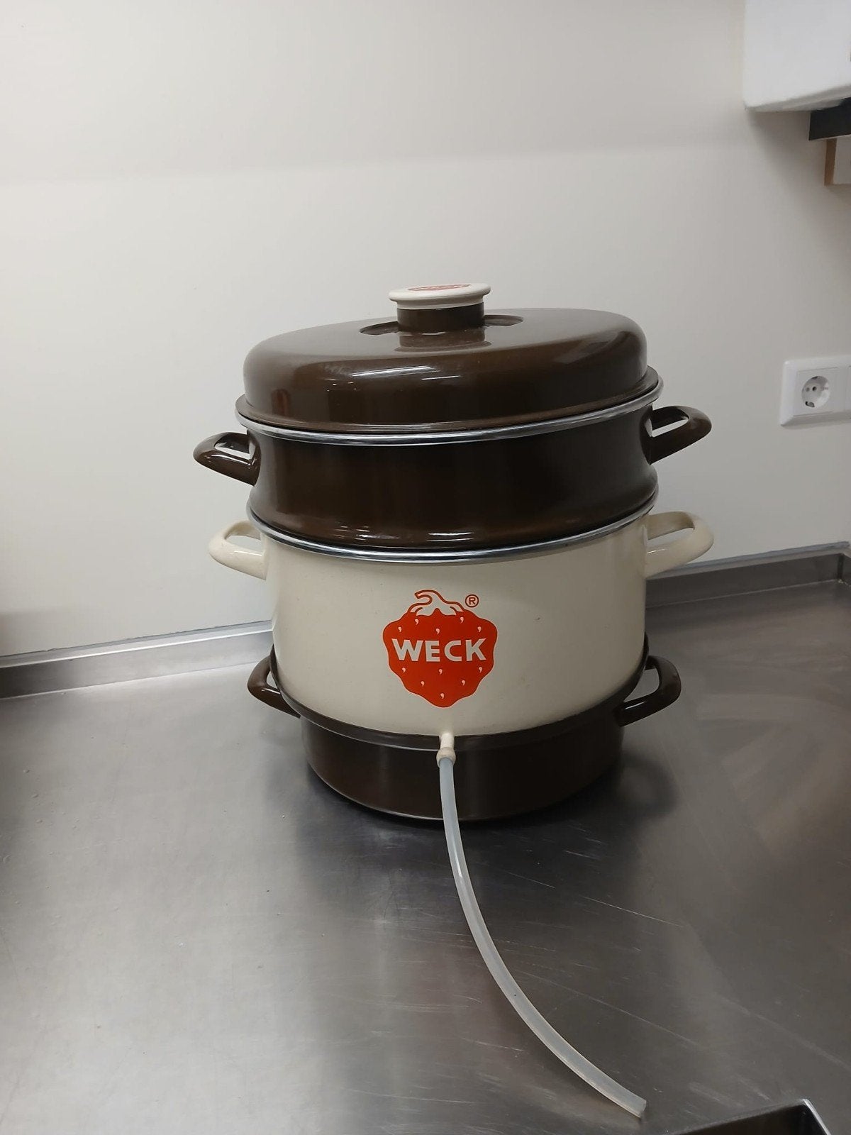 Weck sapketel / weckketel - emaille, Overige materialen, Overige typen, Ophalen of Verzenden, Zo goed als nieuw