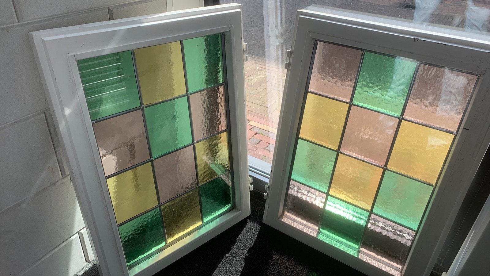 Glas in lood gekleurd modern, Ophalen, Zo goed als nieuw, Minder dan 80 cm, Glas in lood
