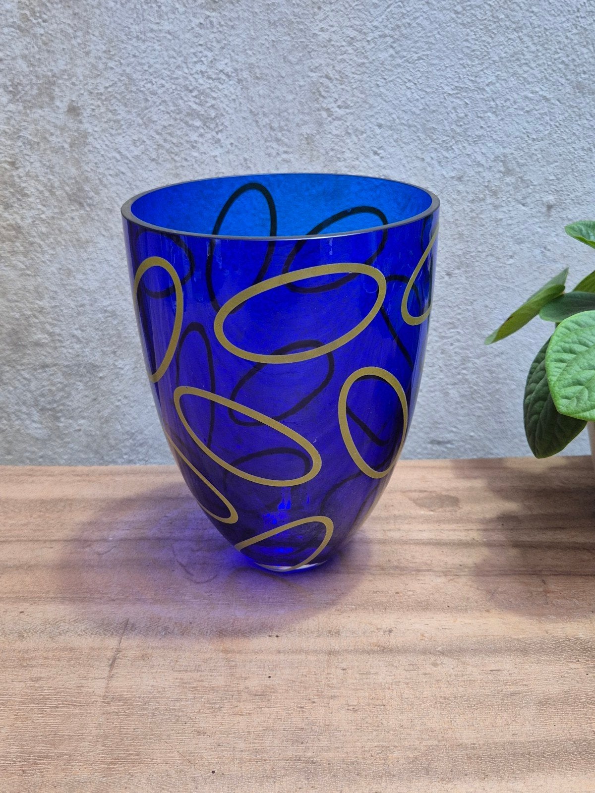 Olaf Stevens Kobaltblauwe Glazen Design Vaas, Antiek en Kunst, Ophalen of Verzenden