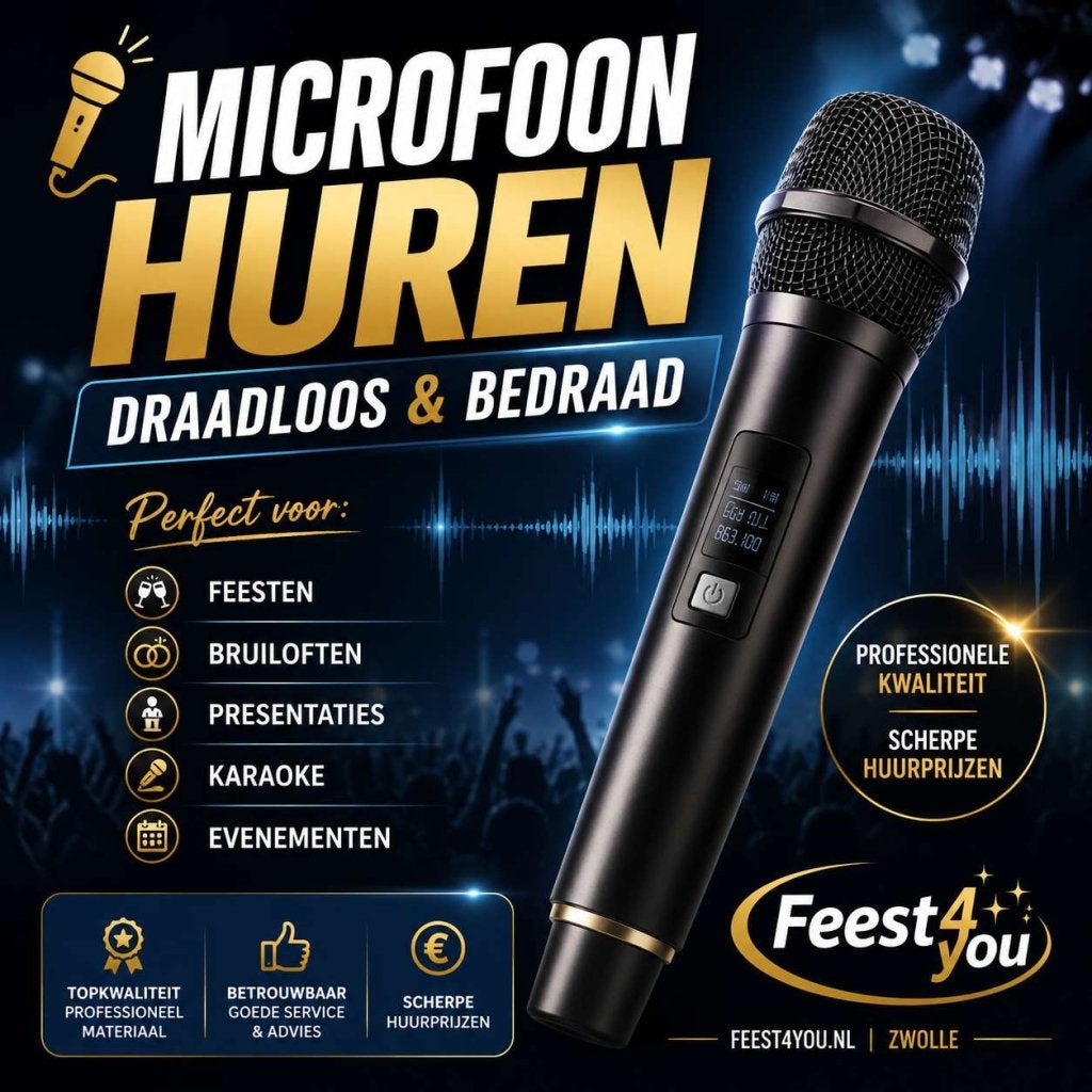 Microfoon huren Zwolle | Draadloze & Bedrade Microfoons |, Ophalen, Zo goed als nieuw, Overige