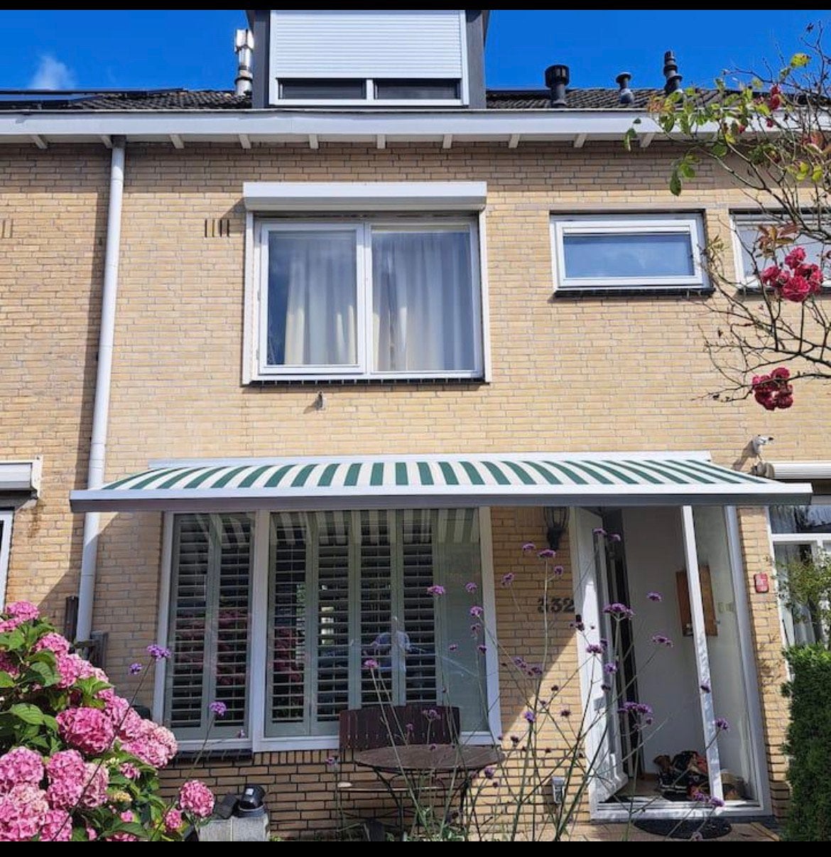 Zonnescherm knikarmscherm, Tuin en Terras, Ophalen of Verzenden, Zo goed als nieuw, 150 tot 300 cm, 250 cm tot 450 cm