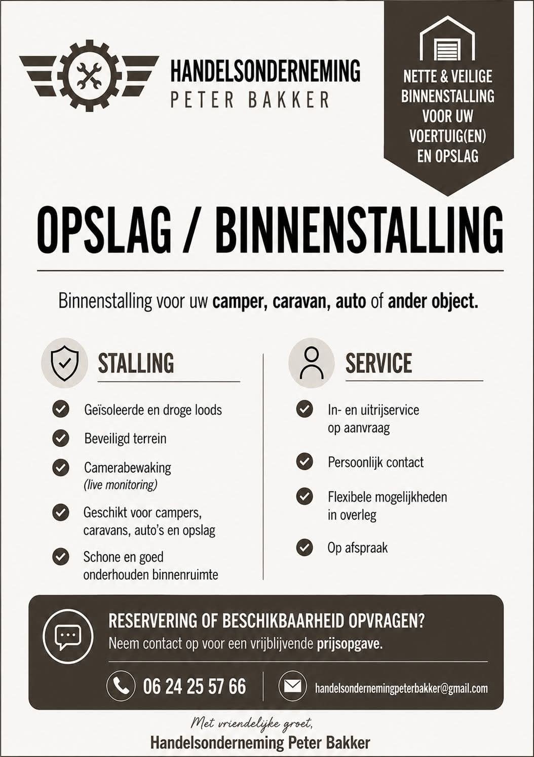Opslag/Binnenstalling aangeboden, Ophalen of Verzenden