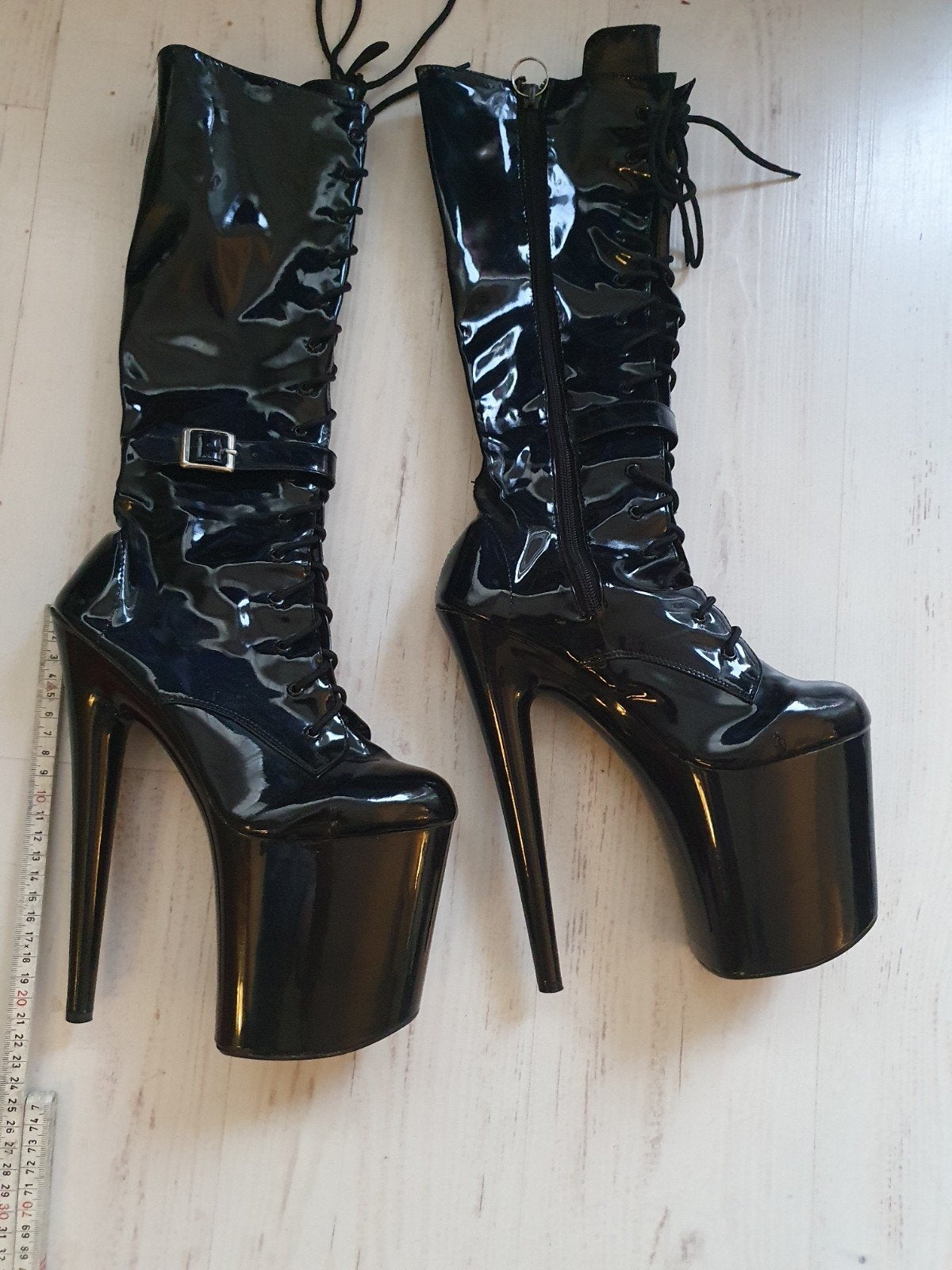 Kinky laarzen zwart, Ophalen, Hoge laarzen, Zwart, Zwarte laarzen