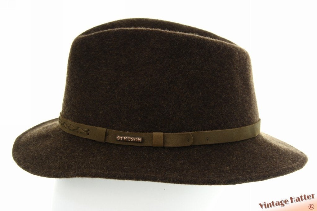 Outdoor gleufhoed Stetson Exeter bruin gemengd wolvilt 57, Stetson, Hoed, Ophalen of Verzenden, 57 cm (M, 7⅛ inch) of minder