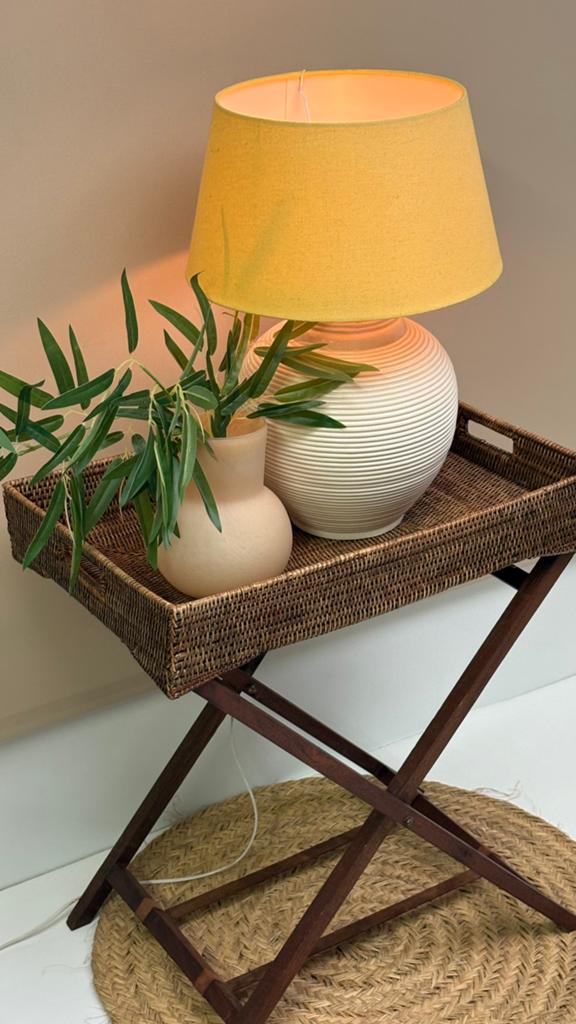 Vintage rotan dienbladtafel / butler tray klaptafel hout, Ophalen