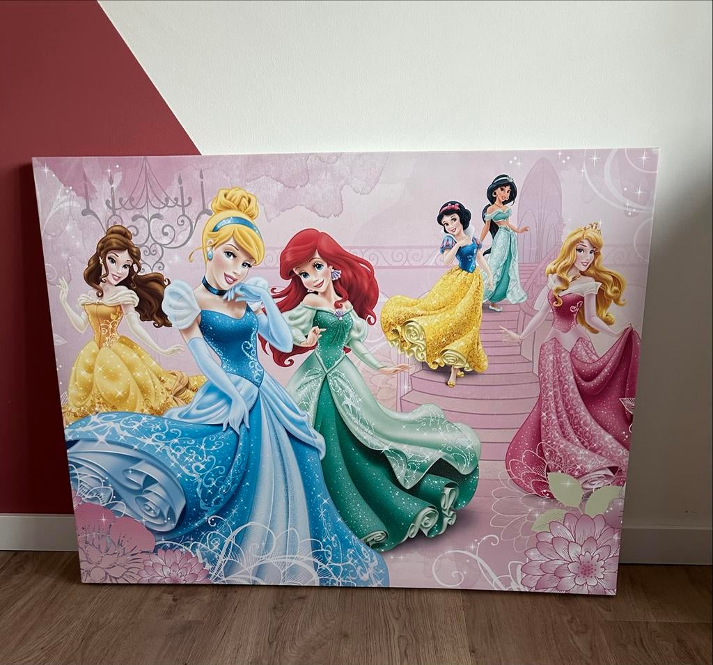 Canvasdoek Disney prinsessen - gratis, Ophalen, Gebruikt, Print, 75 tot 100 cm
