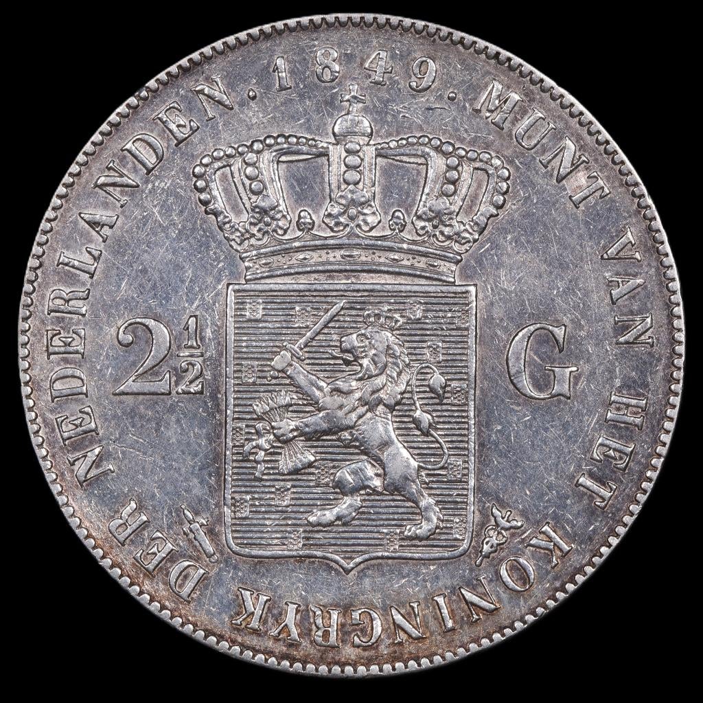 Rijksdaalder 1849. Pr-., Zilver, Ophalen of Verzenden, Losse munt, 2½ gulden
