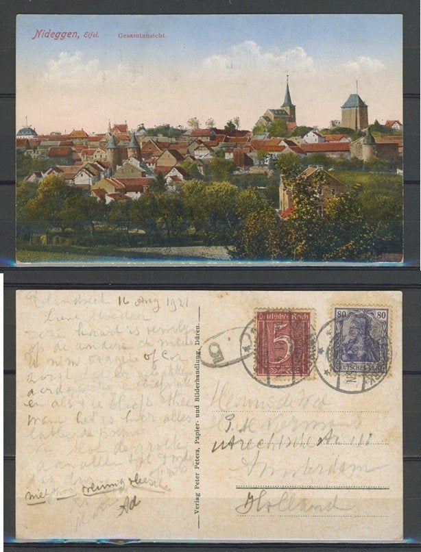 Duitsland 1921 Nideggen Eifel  Ansichtkaart 1033 jdu, Verzenden, 1920 tot 1940, Gelopen, Duitsland