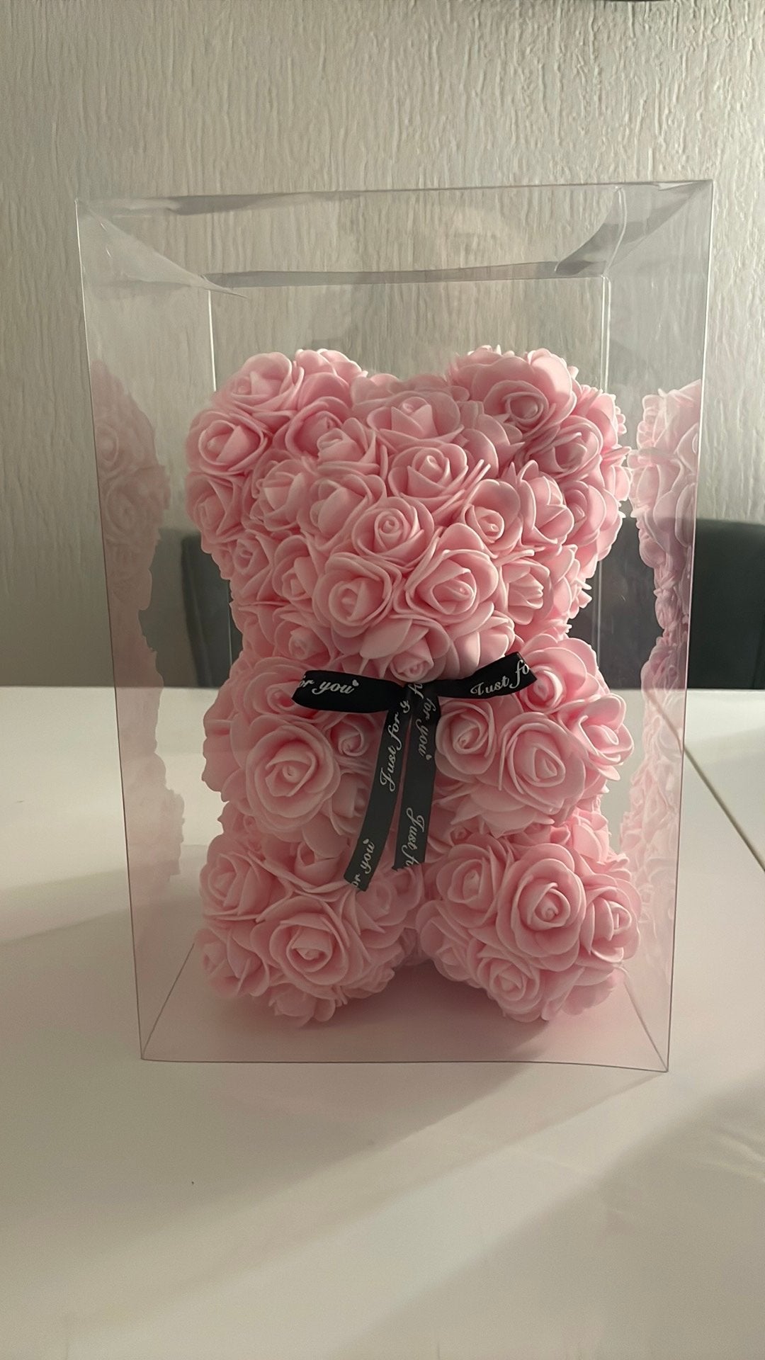 Plastic teddybeer roze, Ophalen, Zo goed als nieuw, Stoffen beer, Overige merken