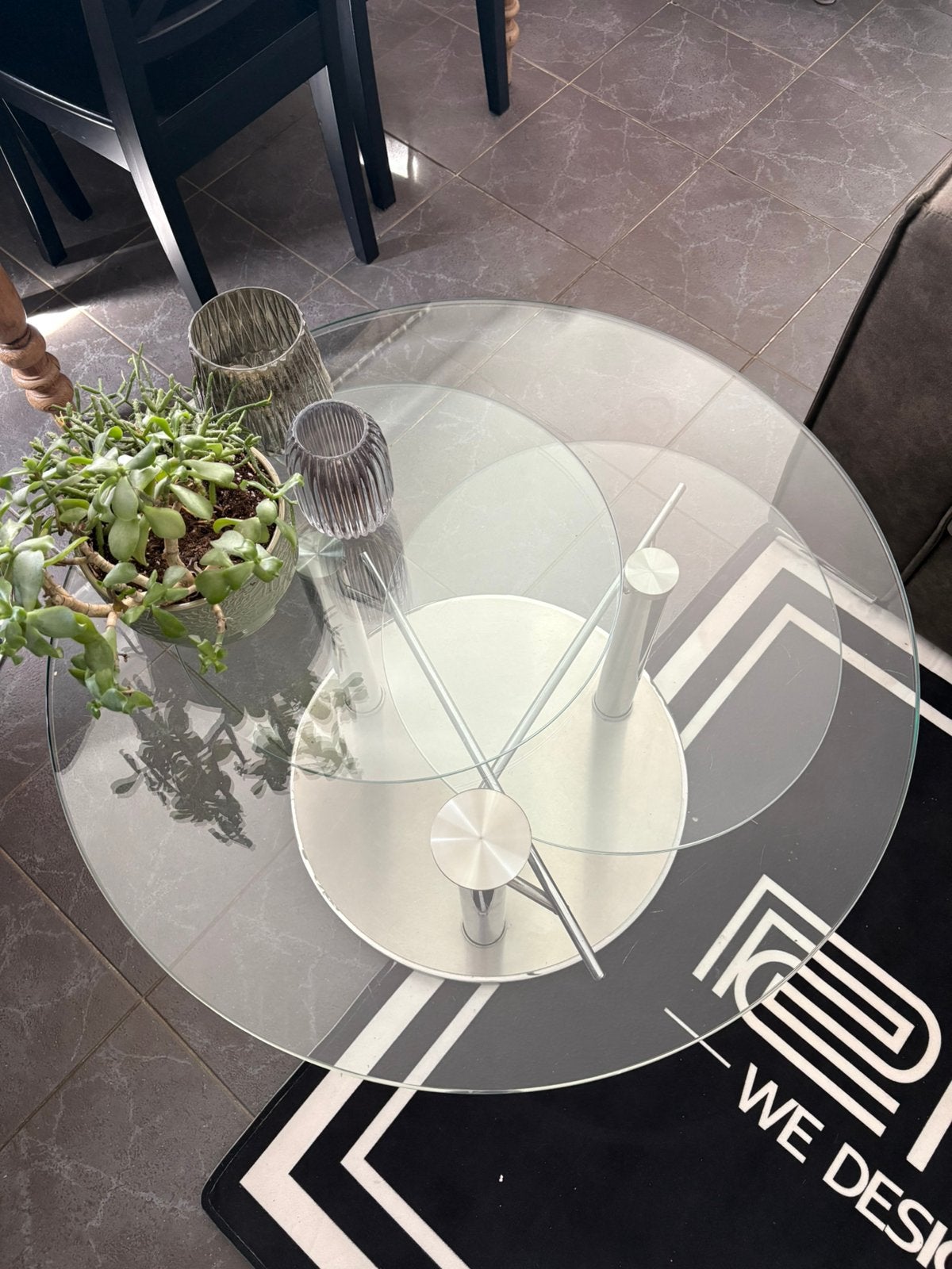 Salontafel glas uitschuifbaar, Huis en Inrichting, Tafels | Salontafels, Ophalen, 50 tot 100 cm, 50 tot 100 cm, Rechthoekig