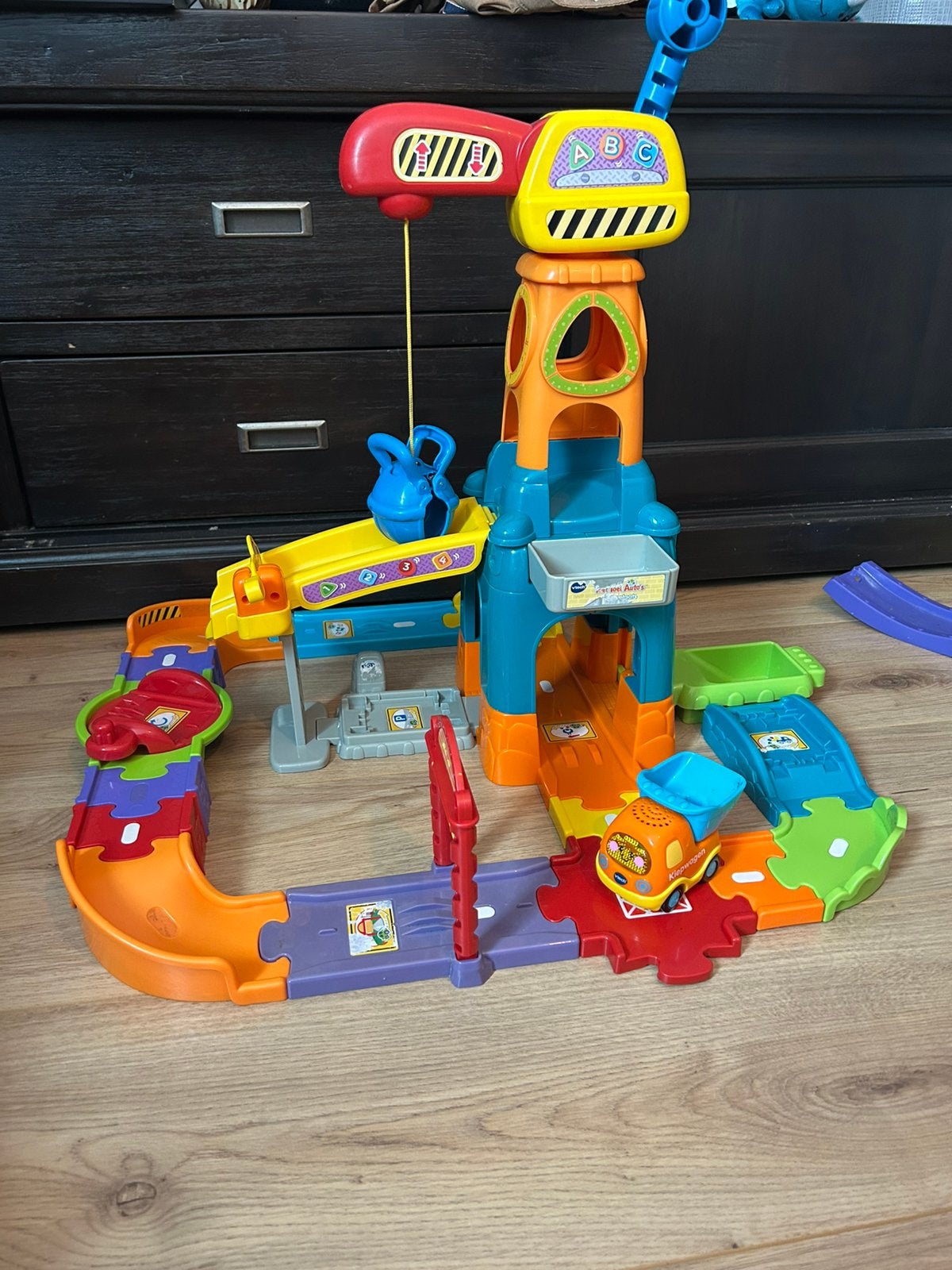 VTech Toet Toet Auto's Bouwplaats met Kraan, Ophalen of Verzenden, Gebruikt, Overige merken